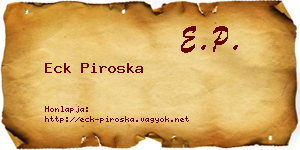 Eck Piroska névjegykártya